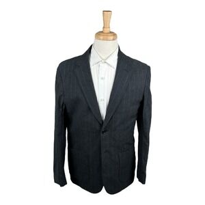 Thomas Dean Gray Chalkstriped Unstructured Cotton Blend Sportcoat Size 42R NWT